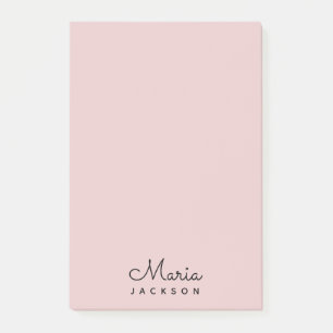 Monogram Blush Pink Minimalist Feminine Post-it® Notes