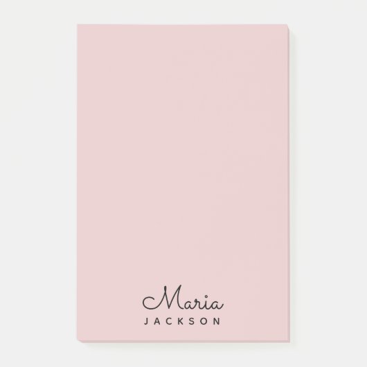 Monogram Blush Pink Minimalist Feminine Post-it® Notes (Voorkant)