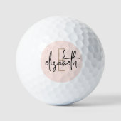 Monogram Blush Pink Minimalist Modern Elegant Golfballen (Voorkant)