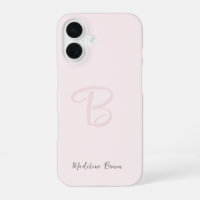 Monogram Blush Pink Modern Minimalist Feminine