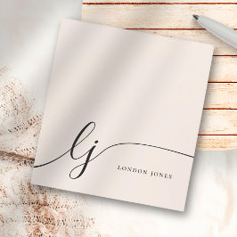 Monogram Blush Pink Modern Minimalist Feminine Notitieblok