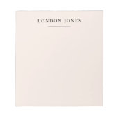 Monogram Blush Pink Modern Minimalist Feminine Notitieblok (Voorkant)