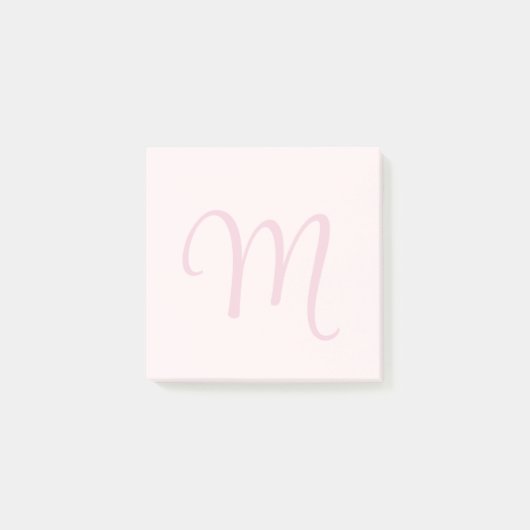 Monogram Blush Pink Modern Minimalist Feminine Post-it® Notes (Voorkant)