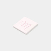 Monogram Blush Pink Modern Minimalist Feminine Post-it® Notes (Schuin)