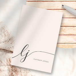 Monogram Blush Pink Modern Minimalist Feminine Post-it® Notes