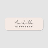 Monogram Blush Pink | Moderne, minimalistische vro Naamplaatje (Voorkant)