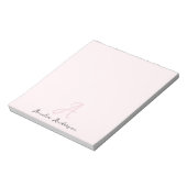 Monogram Blush Pink | Moderne, minimalistische vro Notitieblok (Gedraaid)