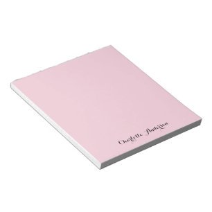 Monogram Blush Pink   Moderne, minimalistische vro Notitieblok