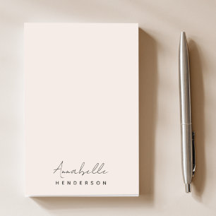 Monogram Blush Pink Moderne, minimalistische vro Post-it® Notes