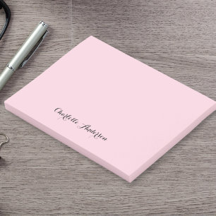 Monogram Blush Pink Moderne, minimalistische vro Post-it® Notes