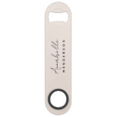 Monogram Blush Pink | Moderne, minimalistische vro Speed Flessenopener (Voorkant)