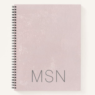 Monogram Blush Roze Abstract Notitieboek