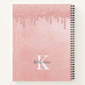 Monogram Blush Roze druppelaar Notitieboek (Achterkant)