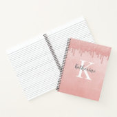 Monogram Blush Roze druppelaar Notitieboek (Binnen)