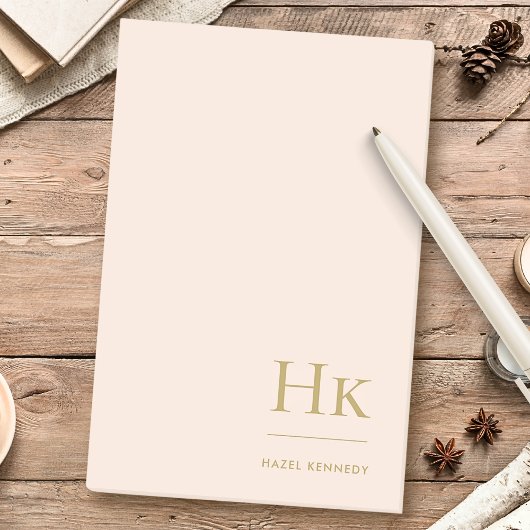 Monogram Blush Roze Eenvoudig Modern Vrouwelijk Mi Post-it® Notes