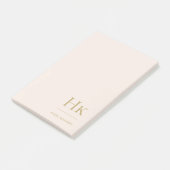 Monogram Blush Roze Eenvoudig Modern Vrouwelijk Mi Post-it® Notes (Schuin)