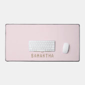 Monogram Blush Roze Gepersonaliseerde Naam Gift id Bureaumat (Keyboard & Muis)