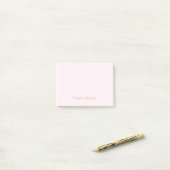 Monogram Blush Roze Goud Modern Minimalistisch Post-it® Notes (Op bureau)