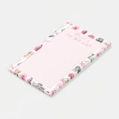 Monogram Blush Roze Retro Disco Ball Coquette Post-it® Notes (Schuin)