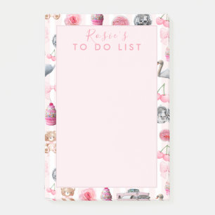 Monogram Blush Roze Retro Disco Ball Coquette Post-it® Notes