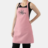 Monogram Blush roze script aangepast Schort (Insitu)