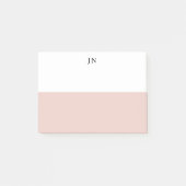 Monogram Blush Roze Wit Kleurenblok Post-it® Notes (Voorkant)