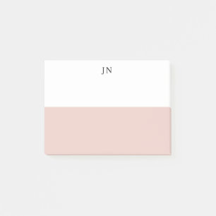 Monogram Blush Roze Wit Kleurenblok Post-it® Notes