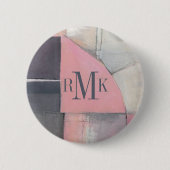 Monogram | Blushing Bride Ronde Button 5,7 Cm (Voorkant)
