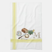 Monogram Boerderij Keuken Handdoek Gouden Streep K (Verticaal)