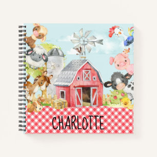 Monogram Boerderij landdieren Kinderen Notitieboek