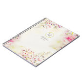Monogram Boheemse Vintage Watercolor Notitieboek (Linkerzijde)