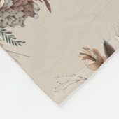 Monogram Boho Beige Groen Roze Bloemen Botanisch Fleece Deken (Hoek)