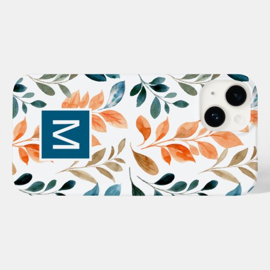 Monogram Boho bloem Case-Mate iPhone Case (Achterkant (horizontaal))