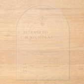  monogram |  Boho bruiloft Acryl Uitnodigingen (Voorkant)