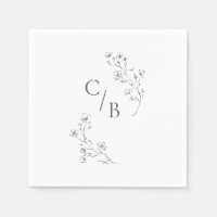Monogram Boho Cherry Blossom Bloemen Bruiloft