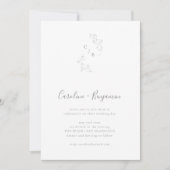 Monogram Boho Cherry Blossom Floral Art Wedding Kaart (Voorkant)