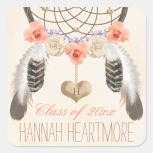 MONOGRAM BOHO DREAM CATCHER AFSTUDEREN KLASSE VAN VIERKANTE STICKER
