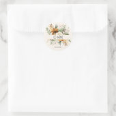 Monogram, boho , elegante bloemenboeket ronde sticker (Tas)