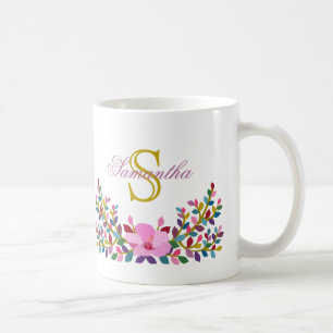 Monogram Boho Foliage Hibiscus Mok