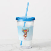 Monogram Boho Herten Acryl Drinkbeker (Achterkant)