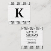 Monogram | Boho-patroon Vierkante Visitekaartje (Voorkant / Achterkant)