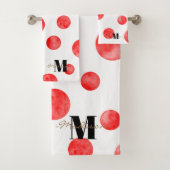 Monogram Boho pois l Rouge et blanc l Initial (En situation)