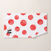 Monogram Boho pois l Rouge et blanc l Initial (Serviette à main)