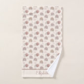 Monogram Boho Rainbow Abstract Beige Cream Roze Bad Handdoek (Handdoek)