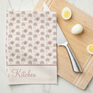 Monogram Boho Rainbow Abstract Beige Cream Roze Theedoek