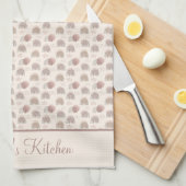 Monogram Boho Regenboog Abstract Beige Crème Roze Theedoek (Quarter Fold)