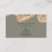 Monogram Boho Sage Green Earth Tones Agate Visitekaartje (Achterkant)