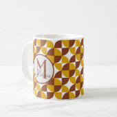 Monogram boho stijl kleurrijk geometrisch patroon koffiemok (Voorkant links)