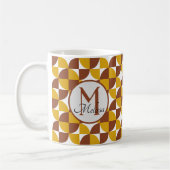 Monogram boho stijl kleurrijk geometrisch patroon koffiemok (Links)