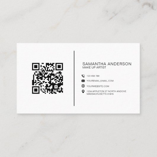 Monogram Boho Terracotta QR Code Modern Visitekaartje (Achterkant)